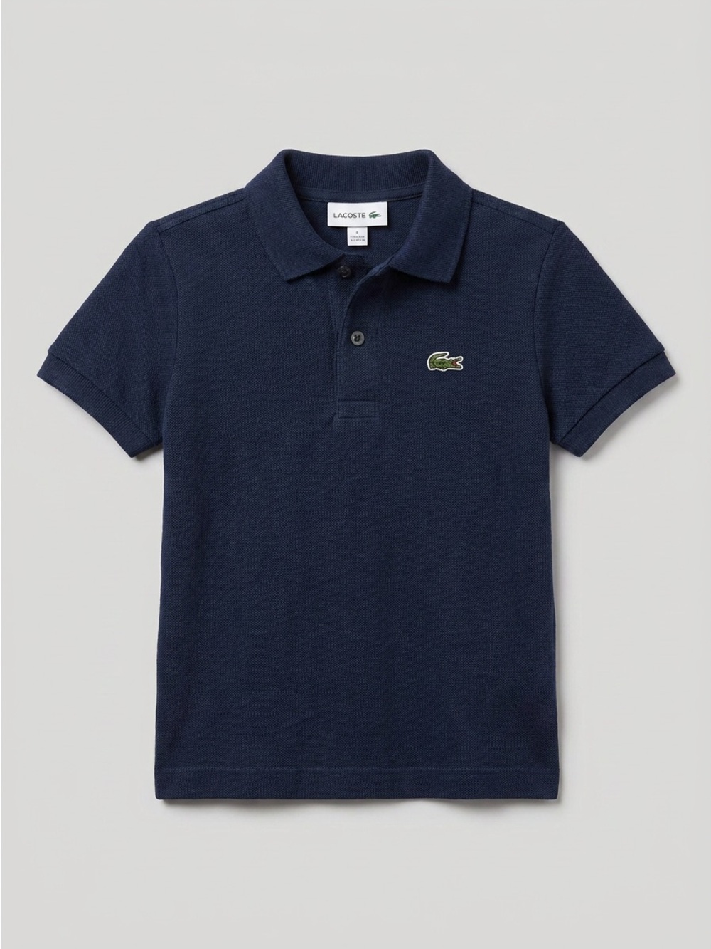 LACOSTE Size 6 Piqué Polo Navy Blue